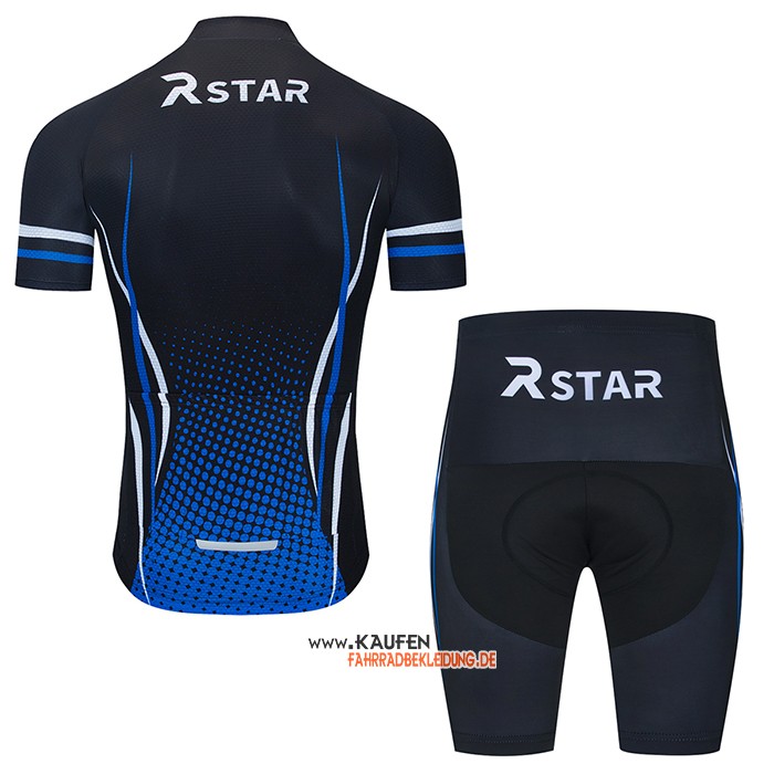 R Star Kurzarmtrikot 2021 und Kurze Tragerhose Shwarz Blau